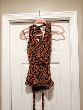 Sareen Surplice Belted Chiffon Blouse